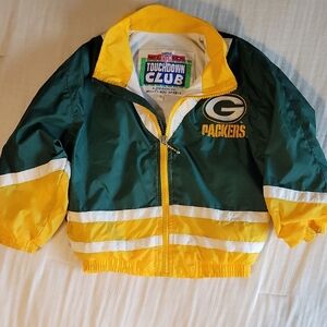 Vtg NFL Kids Touchdown Club Green Bay Packers Windbreaker Kids Sz 5